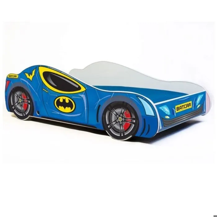 Lit enfant voiture pour un garçon "BATCAR"160x80cm +sommier+matelas-1