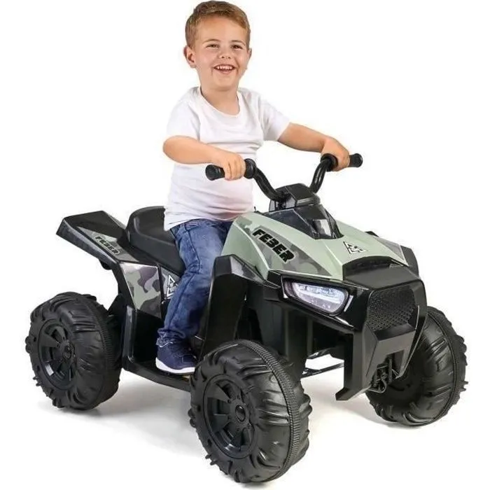 Quad électrique - FEBER - Boxer 12V - Noir - 3 ans et plus - 30 kg max - Frein automatique-0