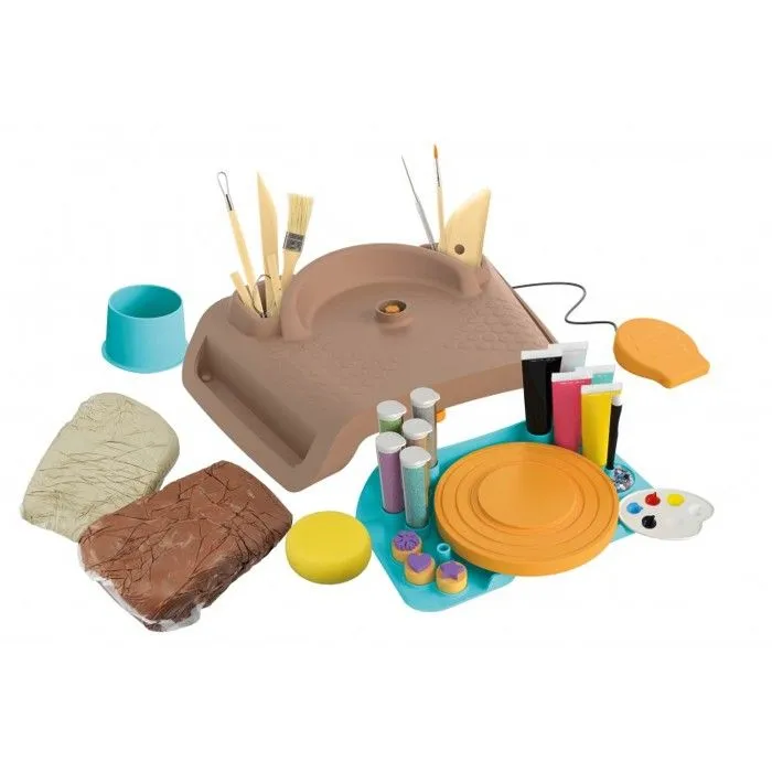Tour de potier pour enfant - BUKI FRANCE - Professional Studio Poterie - 2 kg de terre fournis-0