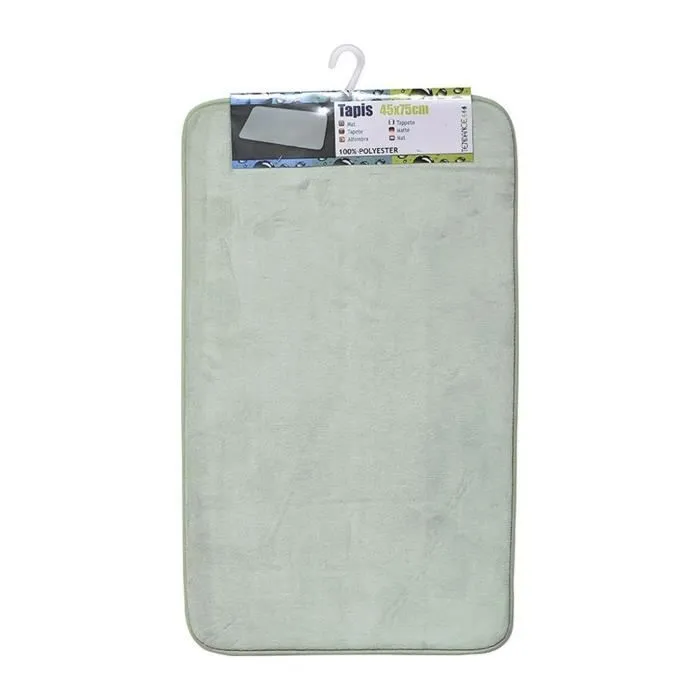TENDANCE - Tapis de salle de bain Vert amande en Microfibre 45 x 75 cm Vert Amande-0