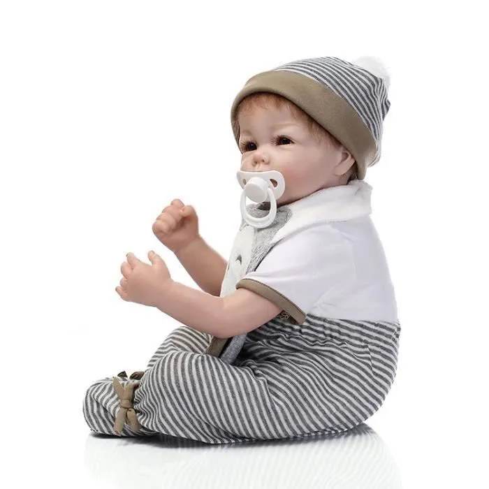 Poupée Reborn en Silicone - Cadeau d'Anniversaire pour Bébé de 3 Ans - 53cm-3