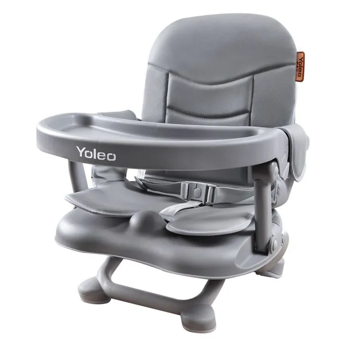 Réhausseur Chaise Enfant Pliable Haute Bébé Portable, Siège Bébé, Chaise repas en Hauteur Réglable, Plateau Amovible, avec Coussin-0