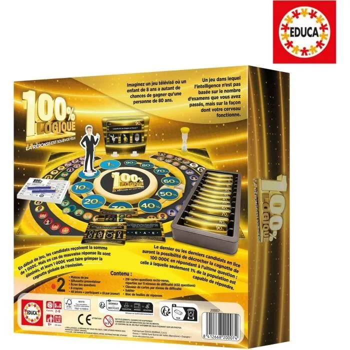 100% Logique La Réponse est sous vos yeux, Jeu de société, Adapté de l'émission TV, dès 8 ans, Educa-1