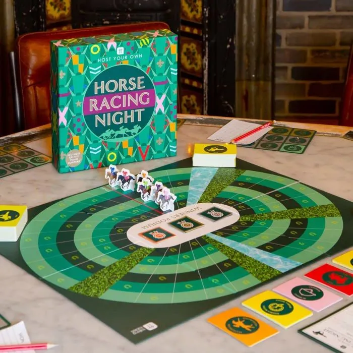 Jeu de societe - jeu de plateau Talking tables - HOST-HORSERACE - Horse Racing Board Game for Family Games Night-0
