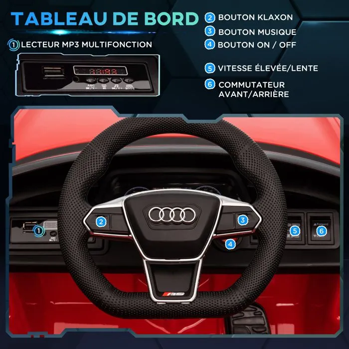 HOMCOM - Voiture électrique pour enfants - PP - 103x58x41cm - Rouge-5