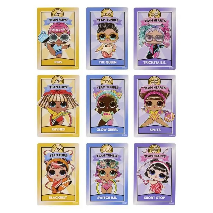 LOL Surprise All Star Sports - Gymnastique - Poupée 7,5cm -Boule se transforme en poutre - 8 Surprises - Dés 3 ans-4