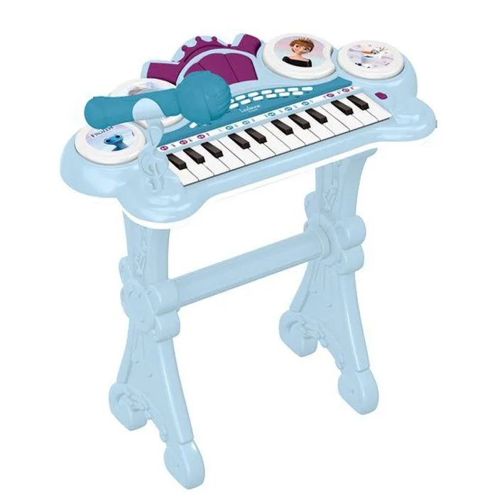 Piano électronique La Reine des Neiges avec siège, microphone et câble Aux-In - 24 touches lumineuses-0