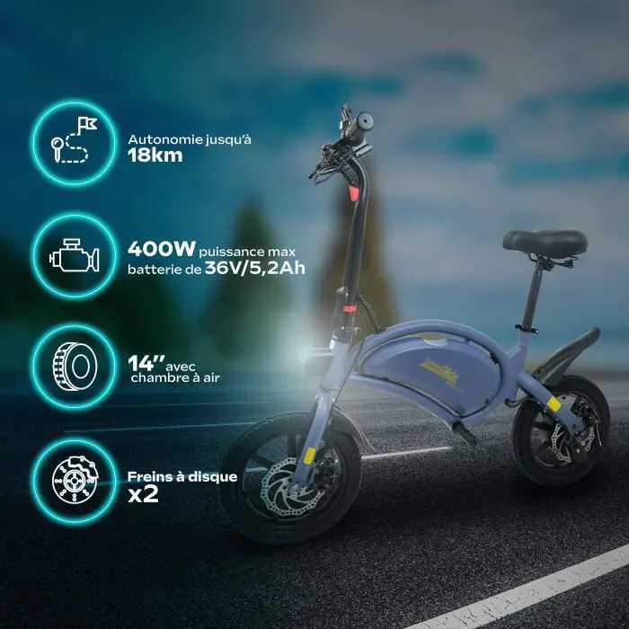 Draisienne électrique - URBANGLIDE - BIKE 140 BLUE - 36V - 350W - Pneus 14" - Autonomie 18KM - Vitesse max 25KM/h-1