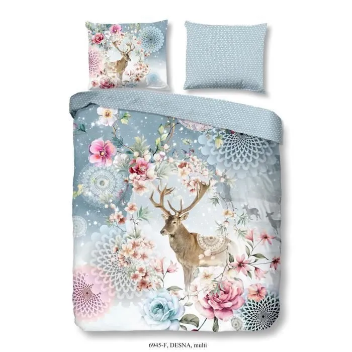 Housse de couette - Hip - Cerf - 200 x 220 cm - Coton - Bleu clair-0