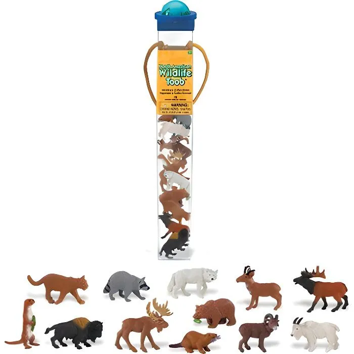 Figurines Animaux de la forêt - SAFARI - Tube de 12 - Pour Enfant à partir de 3 ans-0