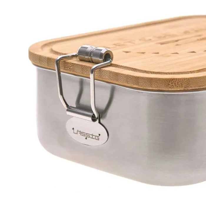 Lässig Boîte à déjeuner argenté marron pour fille et garçon - Lunchbox Stainless Steel Bamboo Garden Explorer 150379-5