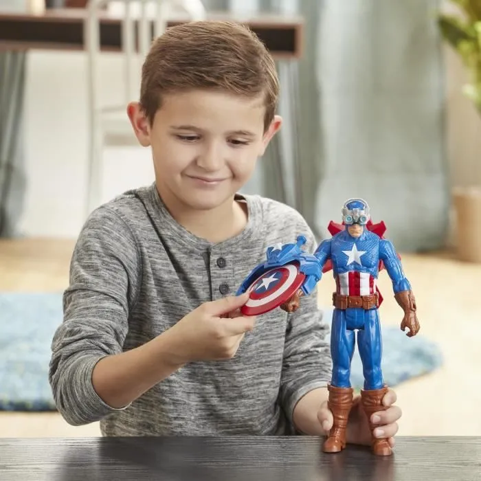 Figurine Captain America Titan Hero Blast Gear AVENGERS - 30 cm - Lanceur et projectiles - dès 4 ans-5