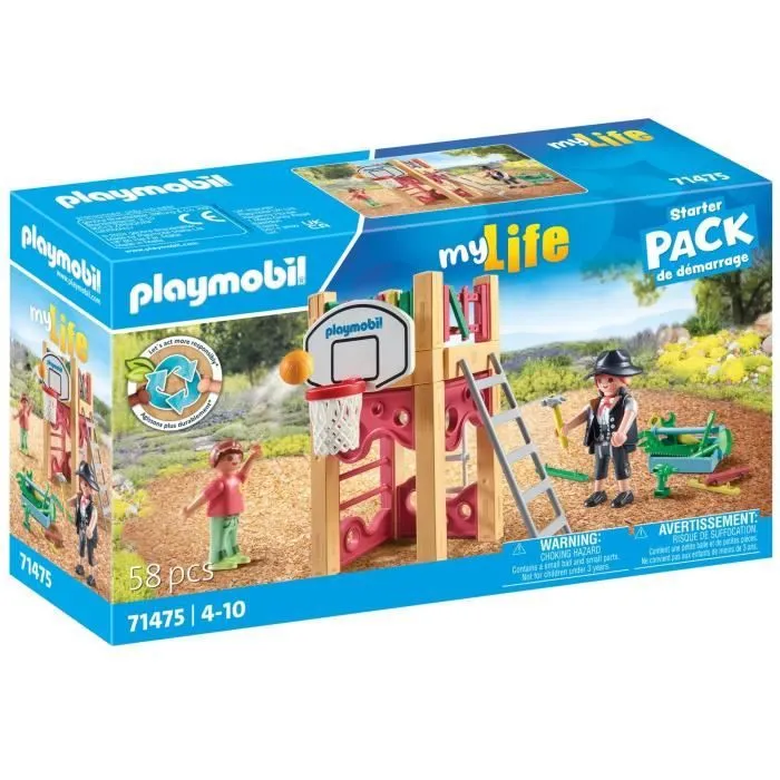 PLAYMOBIL 71475 Charpentier avec tourelle de jeu - My Life - 58 pièces - Jeu de rôle créatif-0