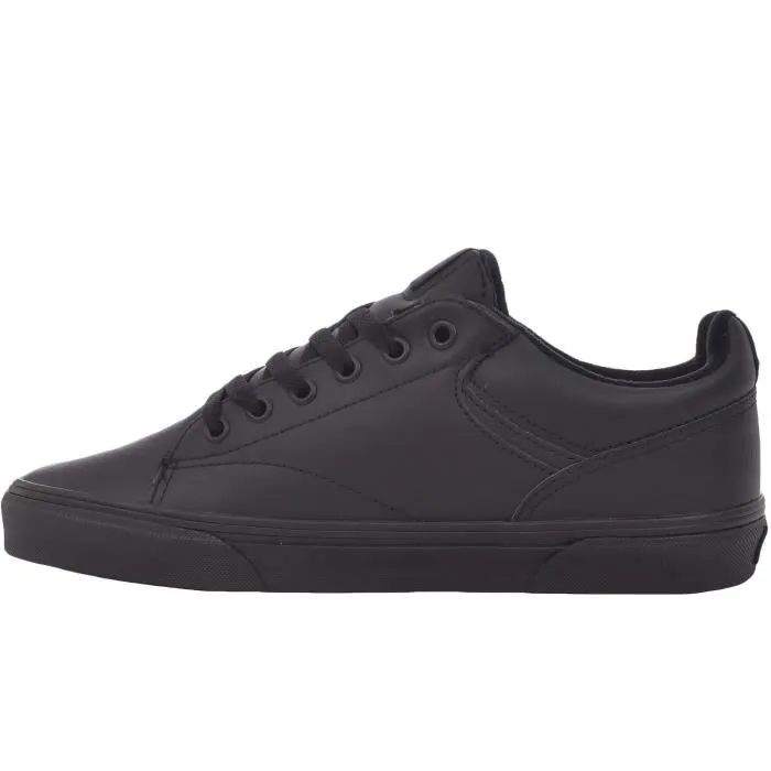 Vans Seldan Garçon baskets École À lacets imitation cuir - noir-1