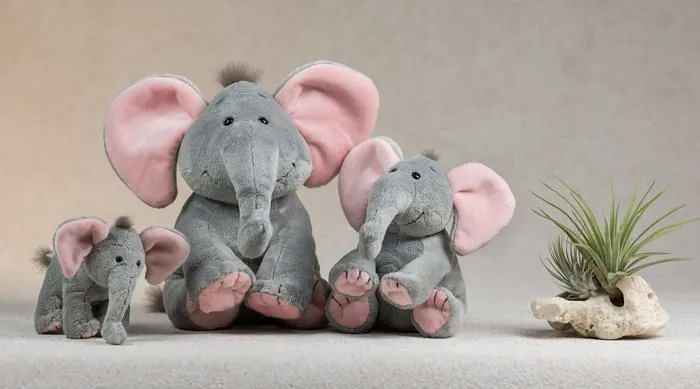 Peluche - BabySugar - 5190 - Élégant éléphant rose - Taille XS 13 cm - Lavable en machine-2