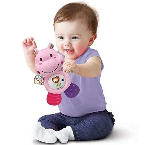 VTECH BABY - Hochet Croc'Hippo - Peluche Texturée Rose-2