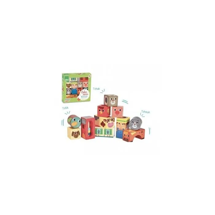 Jouet d'éveil en bois - Cubes sonores Animaux de la ferme - VILAC - A partir de 18 mois-2