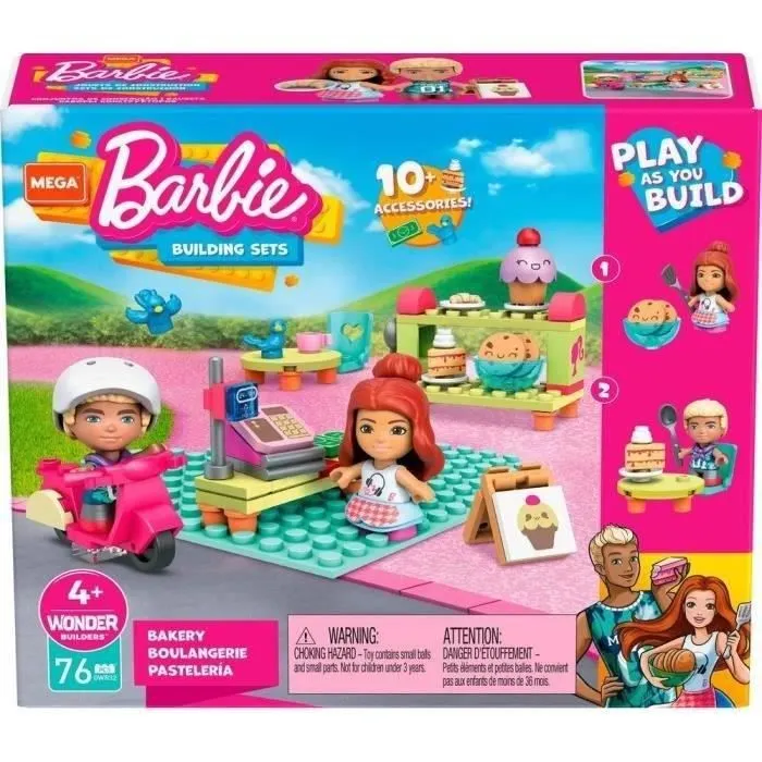 Mega Construx Barbie - Coffret Boulangerie-Pâtisserie - Jeu de construction - Dès 4 ans-5