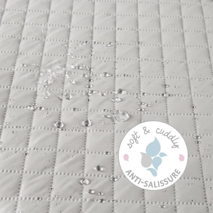 ROBA Parc Bébé Hexagonal "roba Style" + Tapis Gris et Matelas de Parc Blanc-3