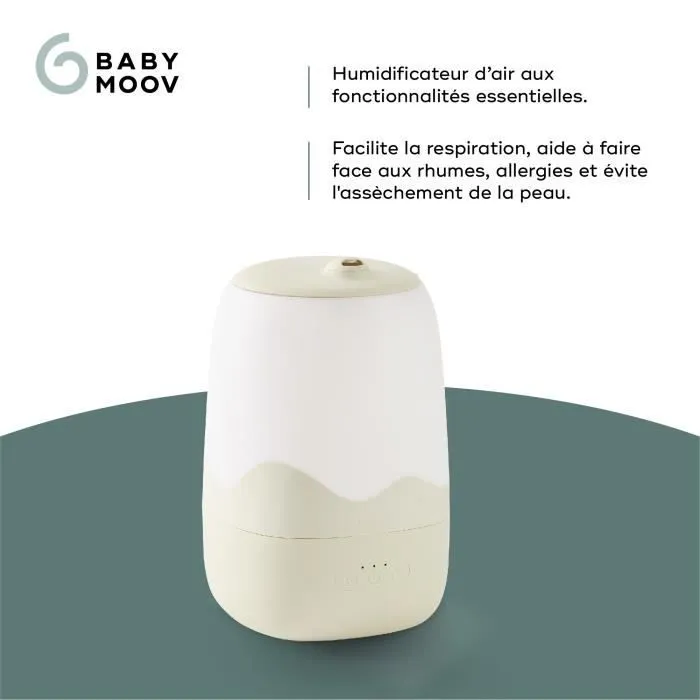 Babymoov Humidificateur d'air Wave - Longue Autonomie (jusqu'à 26h) - Veilleuse - Intuitif-2