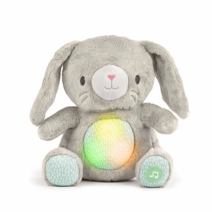 INGENUITY Doudou bébé lapin Sylvi, peluche, mélodies et vibrations apaisantes, lumineux, cadeau naissance-0