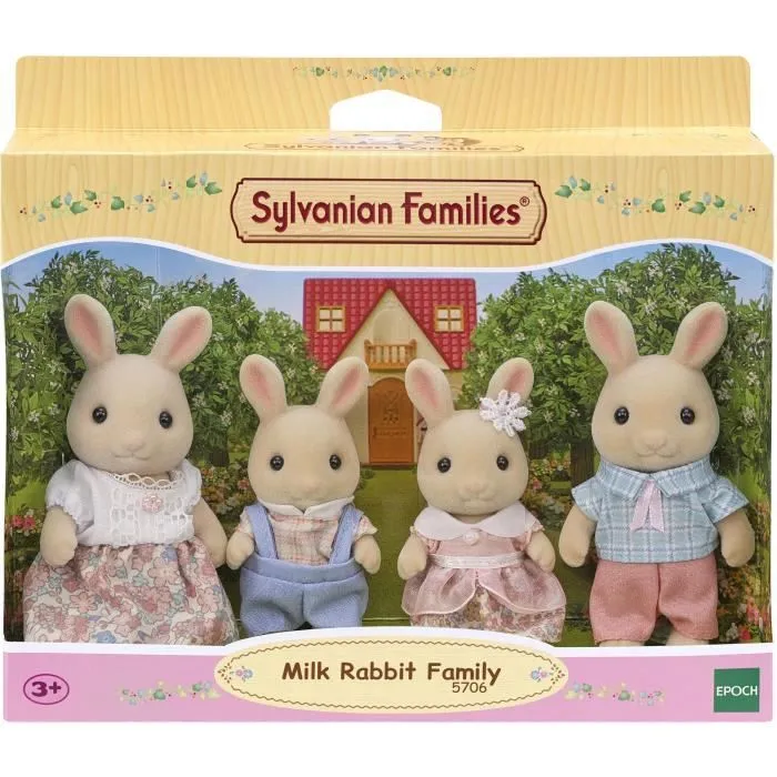 Poupée - SYLVANIAN FAMILIES - La famille Lapin Crème - Articulée et habillée avec soin-0