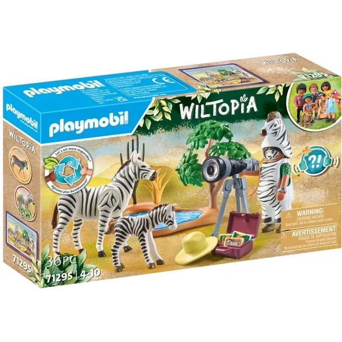 Figurine - Playmobil - Photographe Deguise et Zebres - Multicolore - 1 figurine et 2 zèbres - 3 ans et plus-1
