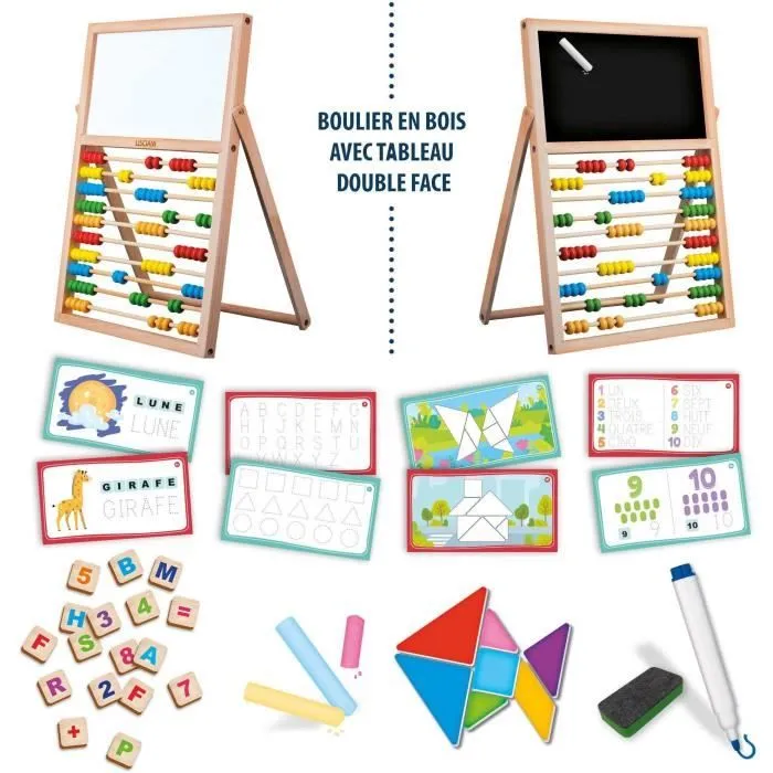Mes premières compétences chevalet - Jeu Montessori - MONTESSORI - Tableau Double Face, Lettres et Chiffres Magnétiques-2