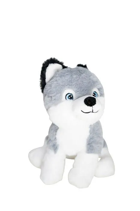 Peluche Heitmann deco - 1021690 - Peluche Chien Husky en Pet - Gris/Blanc - 20 cm - Durable - en materiau 100% recycle-0
