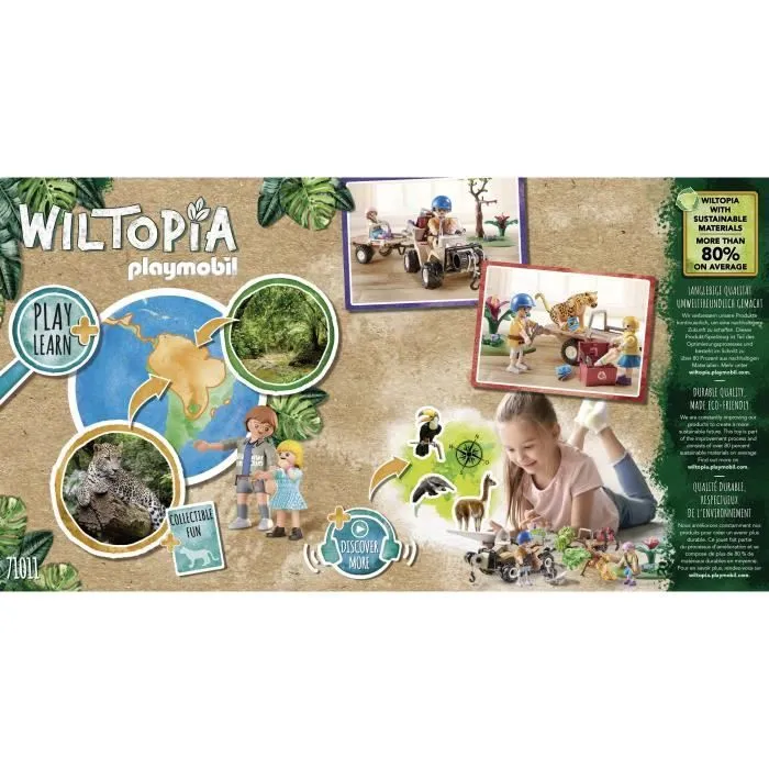PLAYMOBIL - 71011 - Wiltopia - Quad de secours pour animaux - Matériaux recyclés ou biosourcés-5