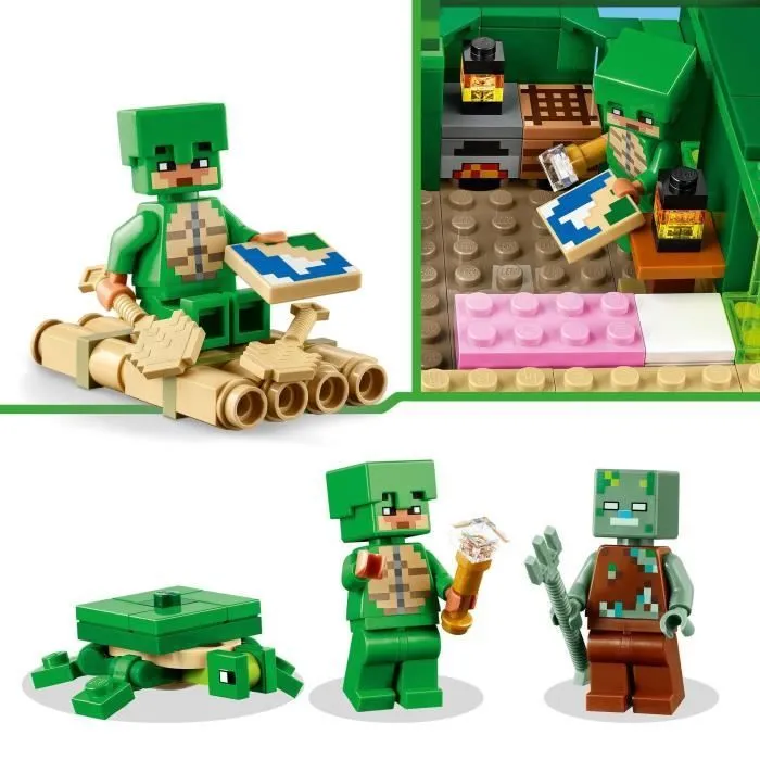LEGO® 21254 Minecraft La Maison de la Plage de la Tortue, Jouet avec Accessoires, Minifigurines des Personnages du Jeu Vidéo-3