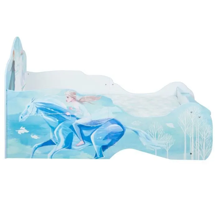 Disney La Reine des Neiges - Lit pour enfants avec étagère et tiroir de rangement sous le lit pour matelas 140cm x 70cm-4