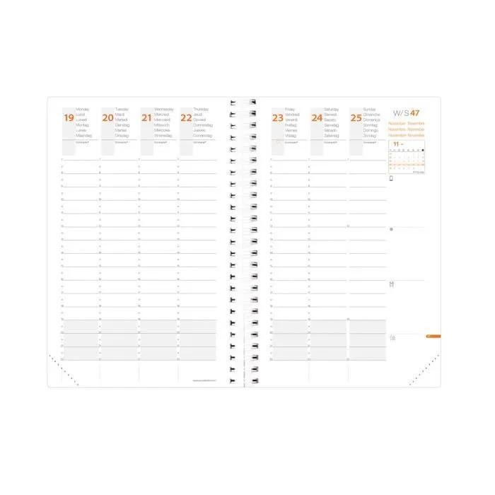 Agenda - Quo Vadis - Time&life Large - Noir - Souple - 1 semaine sur 2 pages-2