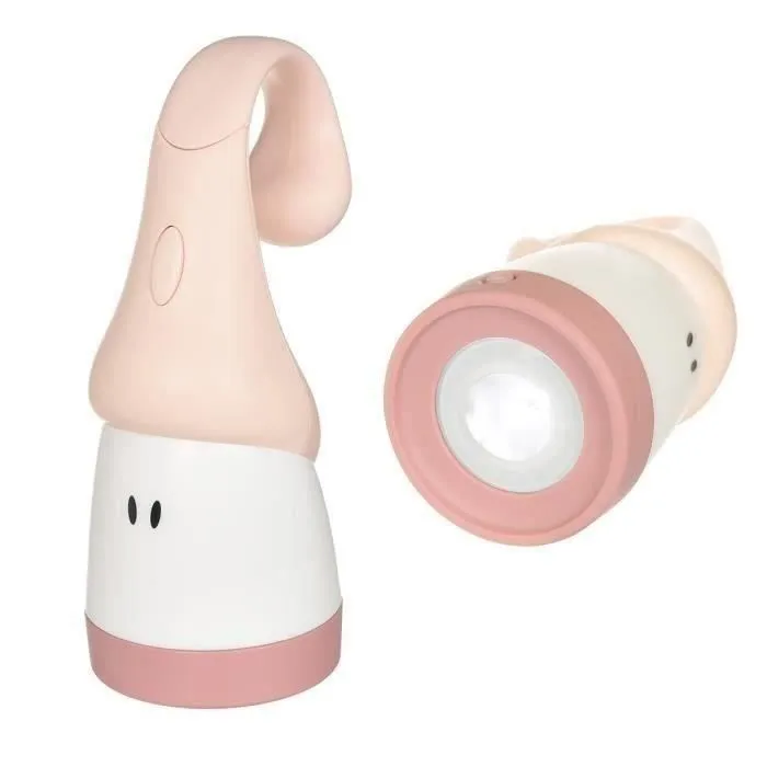 BEABA Veilleuse et lampe torche 2 en 1, nomade, rechargeable USB, longue autonomie 90h, Rose dragée-3