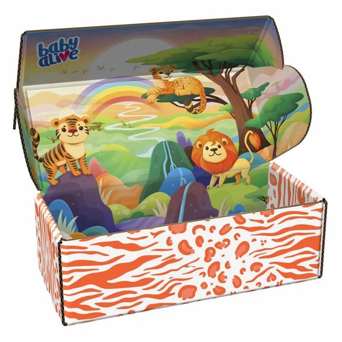 Baby alive - F1231 - , poupee Felins arc-en-ciel, leopard, boit et fait pipi, cheveux blonds, des 3 ans (exclusivite Amazon)-2