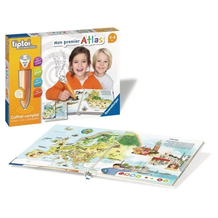 Ravensburger - Coffret Complet tiptoi Lecteur interactif + Livre en français Mon premier Atlas - A partir de 5 ans-3