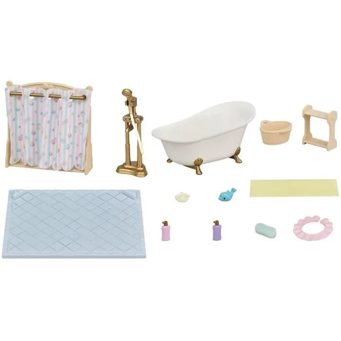 Le set baignoire et douche - SYLVANIAN FAMILIES - 5739 - Ensemble de salle de bain avec accessoires-3