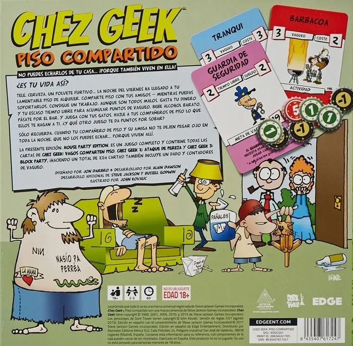 Jeu de societe - jeu de plateau Edge entertainment - EESJCG01 - chez Geek: Piso partage - Espagnol Color ()-1