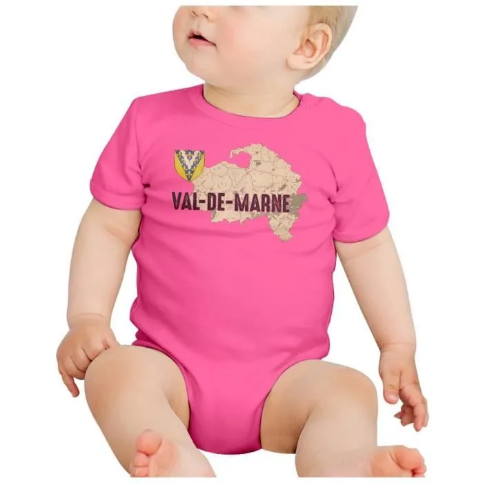 Body Bébé Manche Courte Rose Val de Marne 94 Département Créteil Carte Ile de France-1