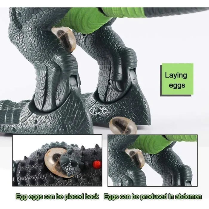 Télécommande Intelligente Robot Dinosaure avec Effet de fumée, lumières et Sons pour Enfants-2