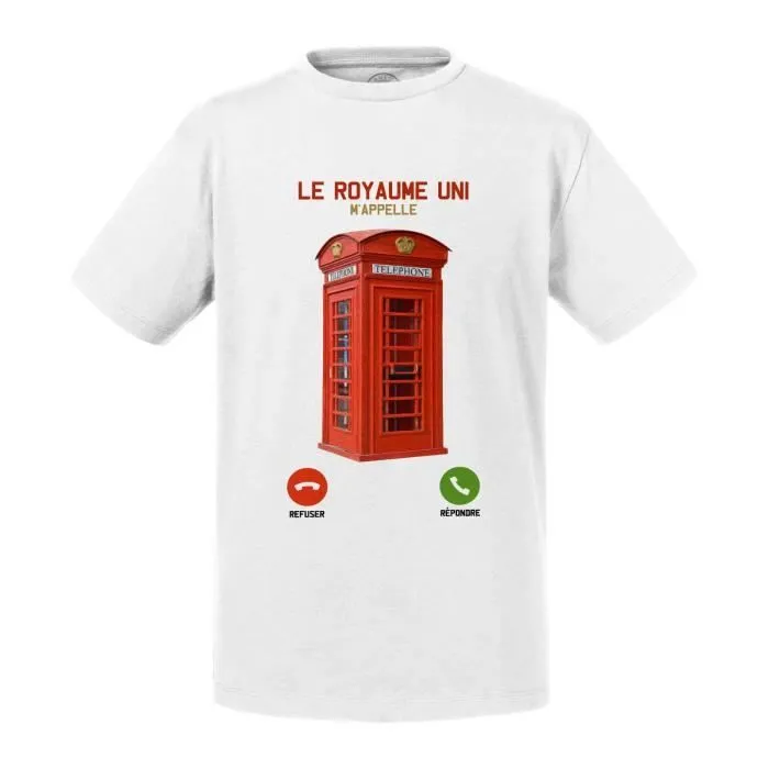 T-shirt Enfant Blanc Le Royaume-Uni M'Appelle Angleterre Londres-0