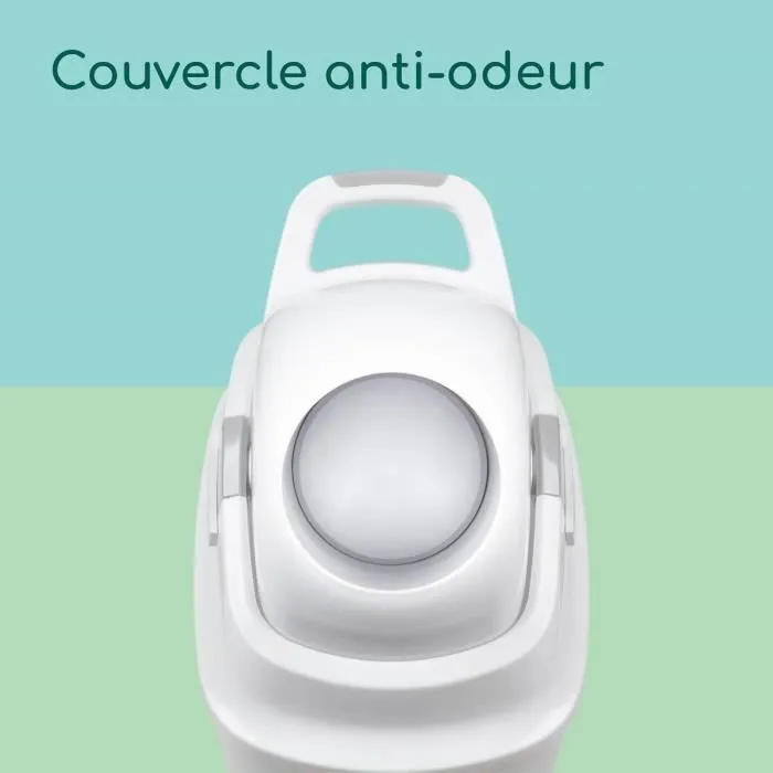 BEBECONFORT Poubelle à couches anti-odeur, Couvercle anti-odeur, Compatible avec tout sac poubelle, 20 à 30 couches, Grise-4