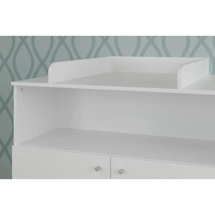 Chambre bébé Duo : Lit 70 x 140 cm + Commode à langer NIKO - Blanc - TREND TEAM-6