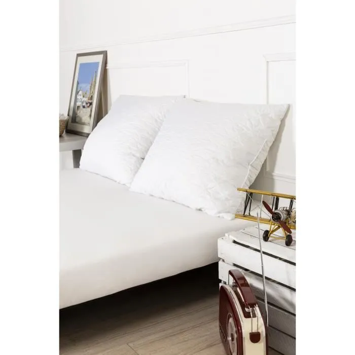 Oreiller - Grand Confort - Lot de 2 - Mousse Mémoire de Forme - 60x70 cm - Tissu Matelassé-0