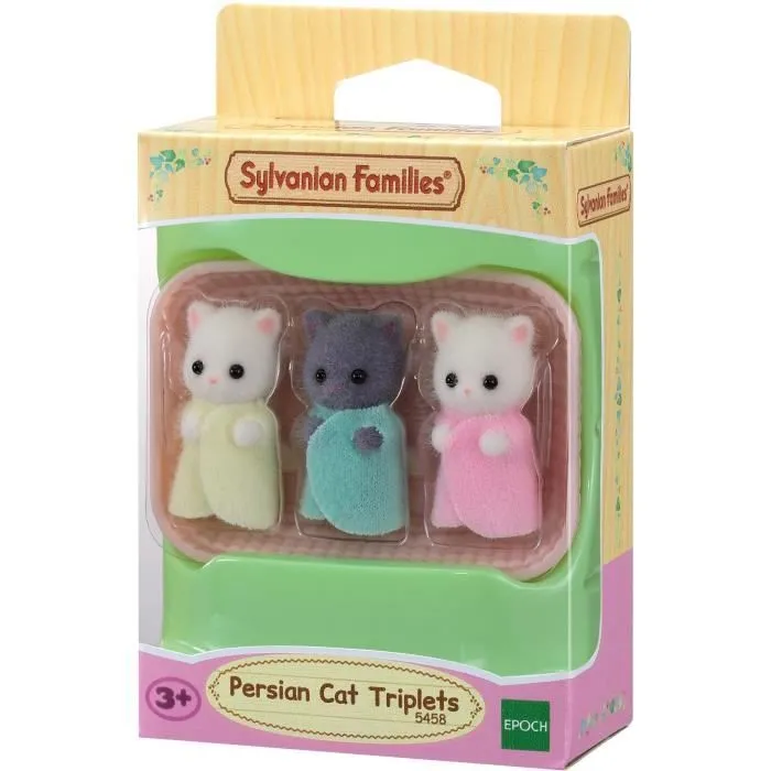 SYLVANIAN FAMILIES - Triplés chat persan - Mini-univers - Rose - Pour enfant - 3 ans et plus-2