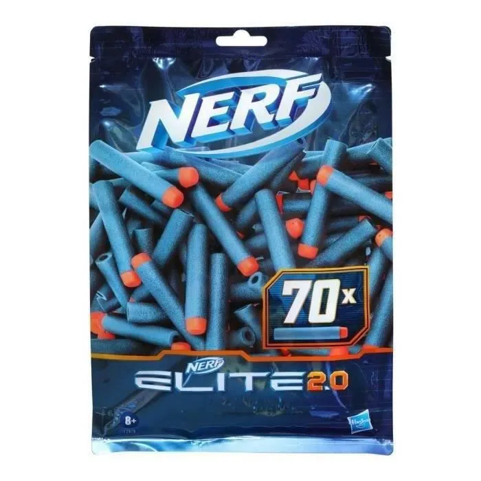 NERF Elite 2.0 Recharge de 70 fléchettes - En mousse NERF Elite 2.0 officielles - compatibles avec les Blasters NERF - Dès 8 ans-0