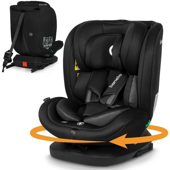 Siège-auto évolutif 40-150 cm LIONELO Bastiaan i-Size - Base pivotante 360° - ISOFIX - De 0 à 36 kg - Groupe 0/1/2/3 - Noir-0