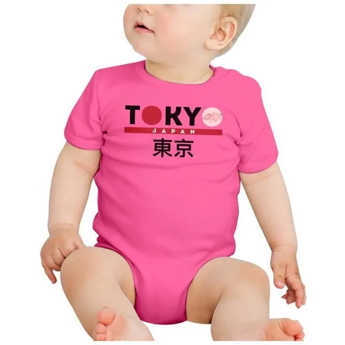 Body Bébé Manche Courte Rose Tokyo Japan Japon Asie Culture Ville Sakura-1