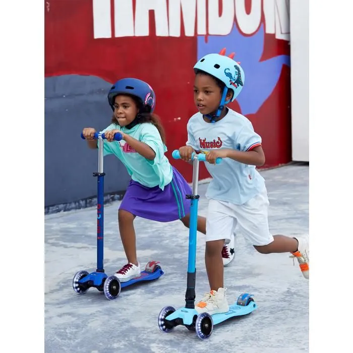 Trottinette enfant 3 roues - Micro - Maxi Deluxe - Bleu LED - Guidon réglable - 5 ans et plus-5