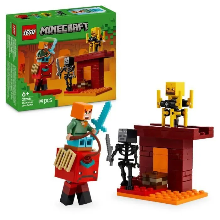LEGO Minecraft 21266 La bataille de la lave du Nether - Jouet pour fans de jeux vidéo-0